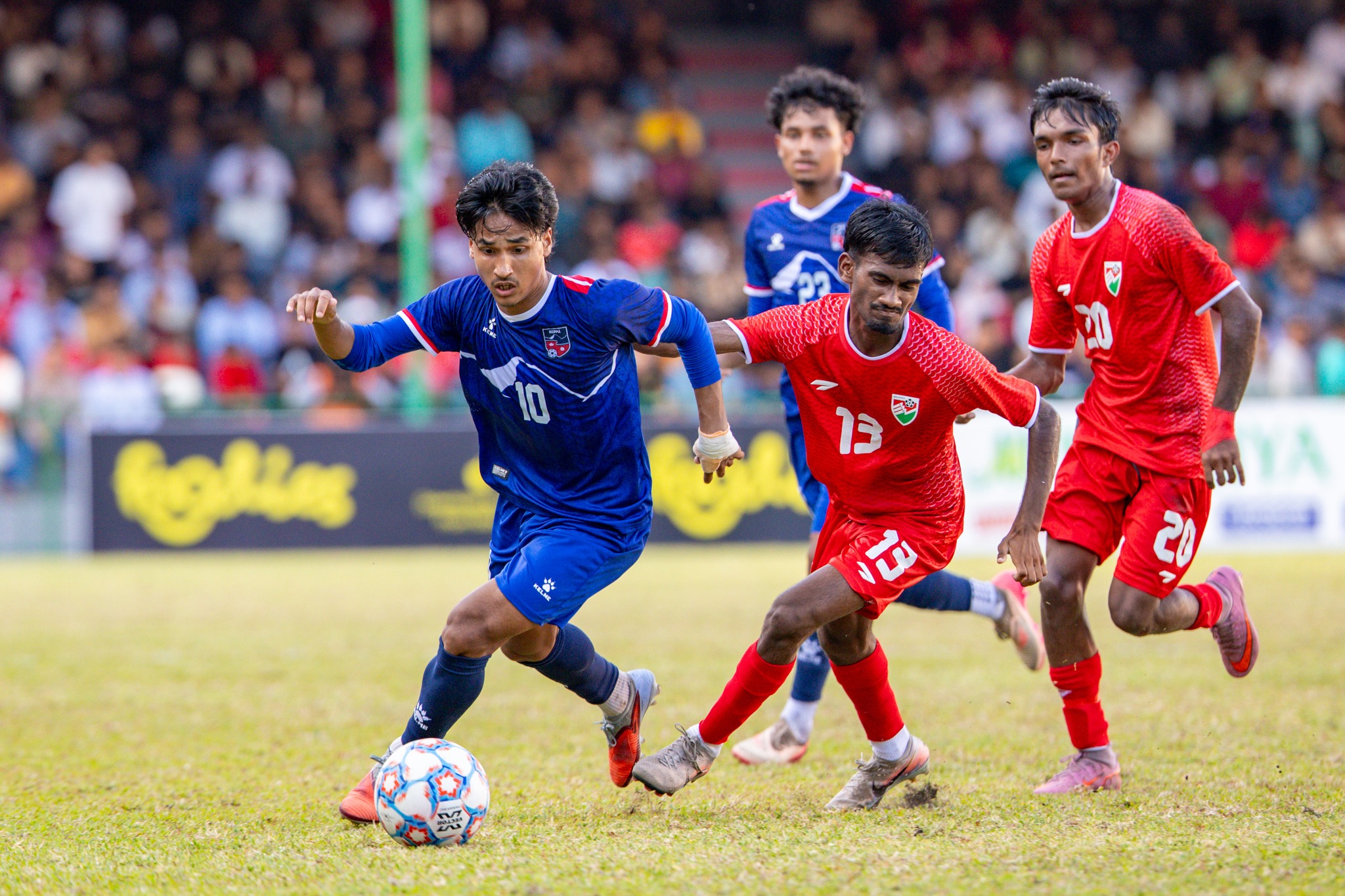 माल्दिभ्सविरुद्ध बल अगाडि बढाउँदै नेपाली फरवार्ड सुवास बम तस्बिर साफ